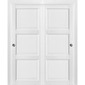 Sartodoors Closet Bypass Interior Door, 72" x 96", White LUCIA2661DBD-BEM-7296